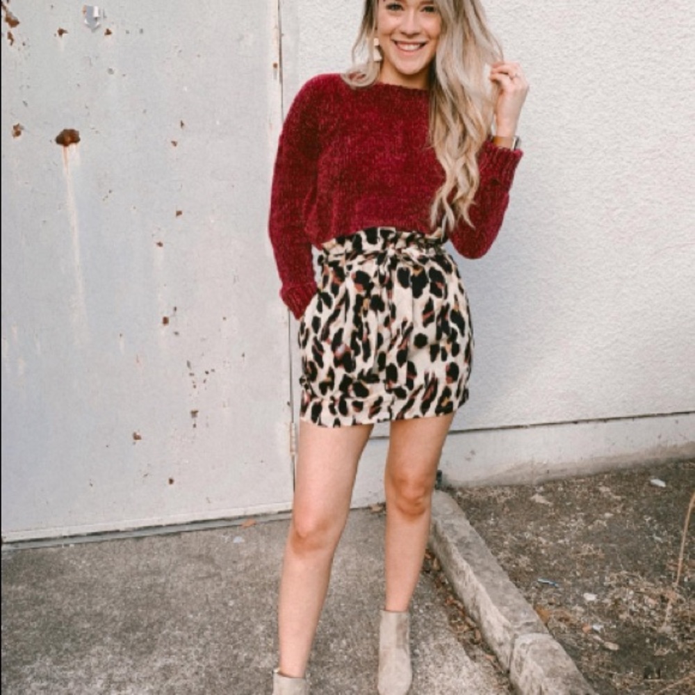 Altar’d State Leopard Print Mini Skirt